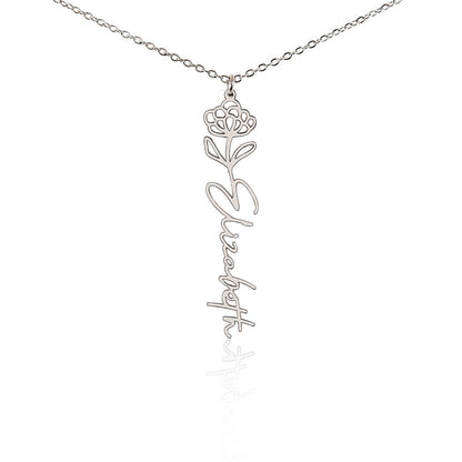 Elizabeth Flower Name Necklace