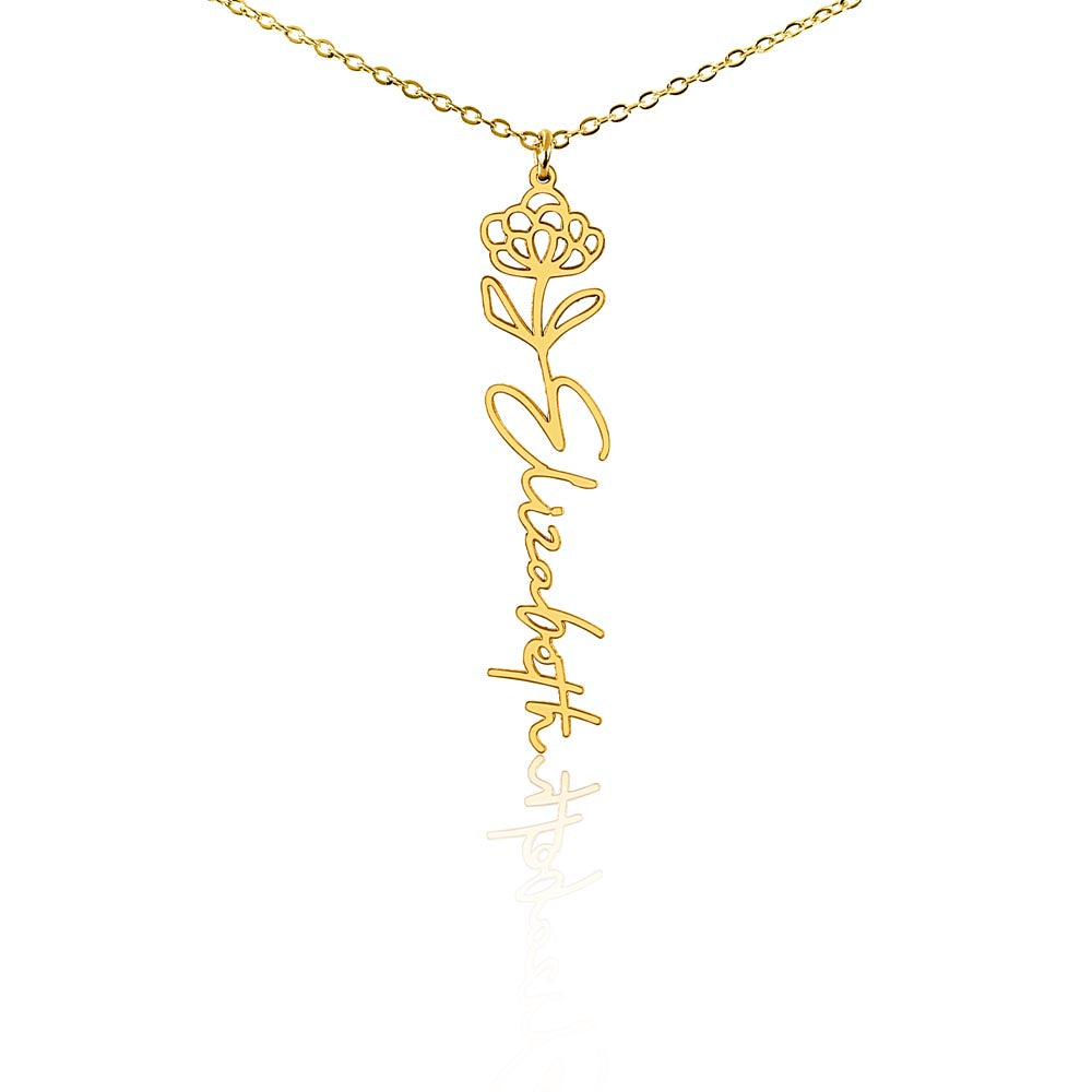 Elizabeth Flower Name Necklace