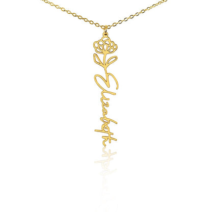 Elizabeth Flower Name Necklace