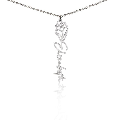 Elizabeth Flower Name Necklace