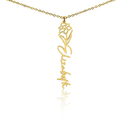 Elizabeth Flower Name Necklace