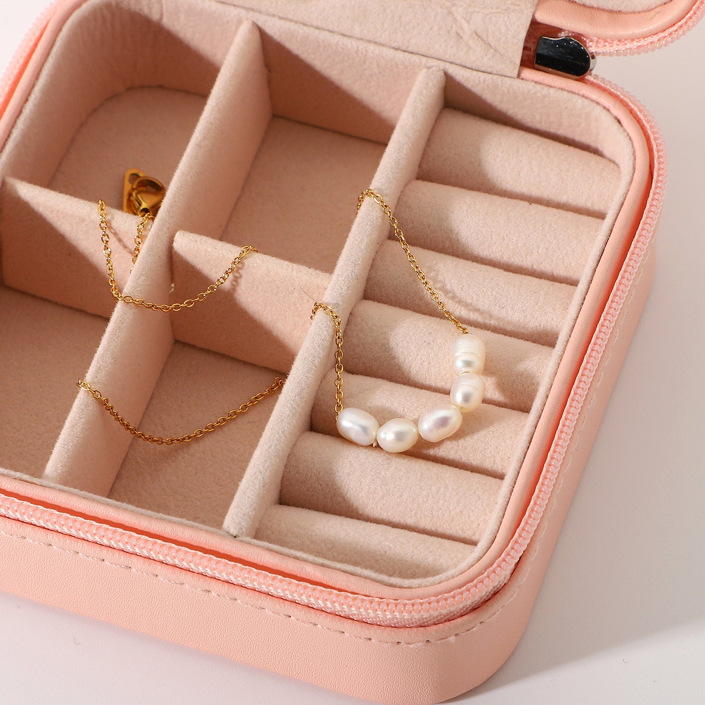 Pearl Stacked on Gold Necklace