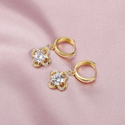 Flor Dangle Huggie Earrings