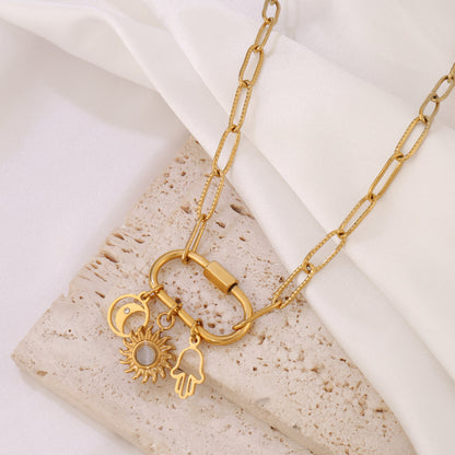 Charm Carabiner Clip Necklace