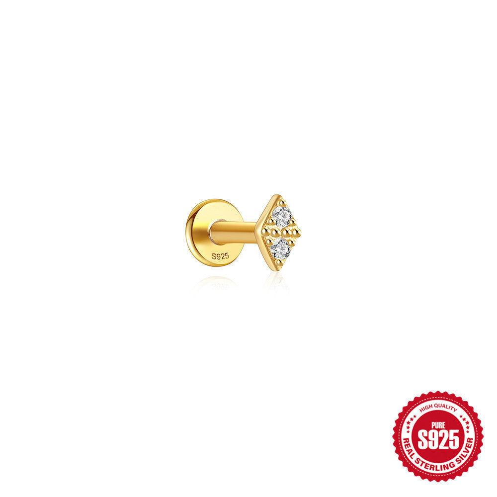 Diamond Pavé Gold Beads Flat Back Studs