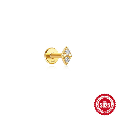 Diamond Pavé Gold Beads Flat Back Studs