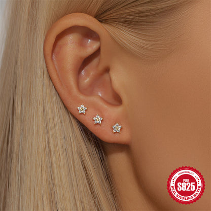 Flat Back Stud Earring Set