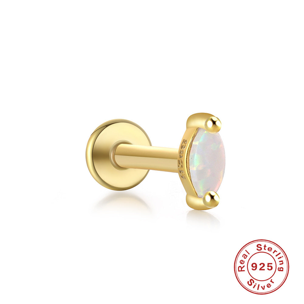 Opal Flat Back Stud 2 Style