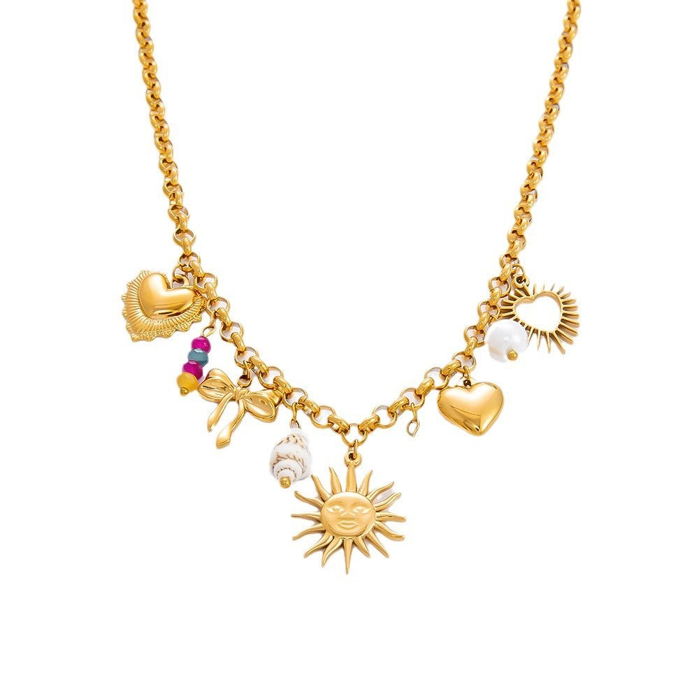 Sun Shell Charm Necklace