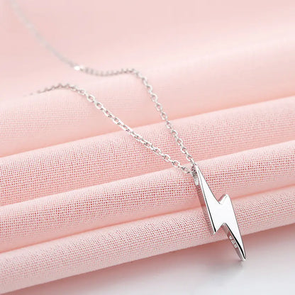 S925 Silver Plated Lightning Pendant Necklace for Women
