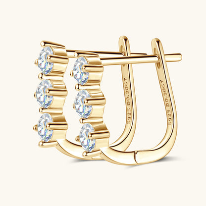 Moissanite Trio Hoop Earrings