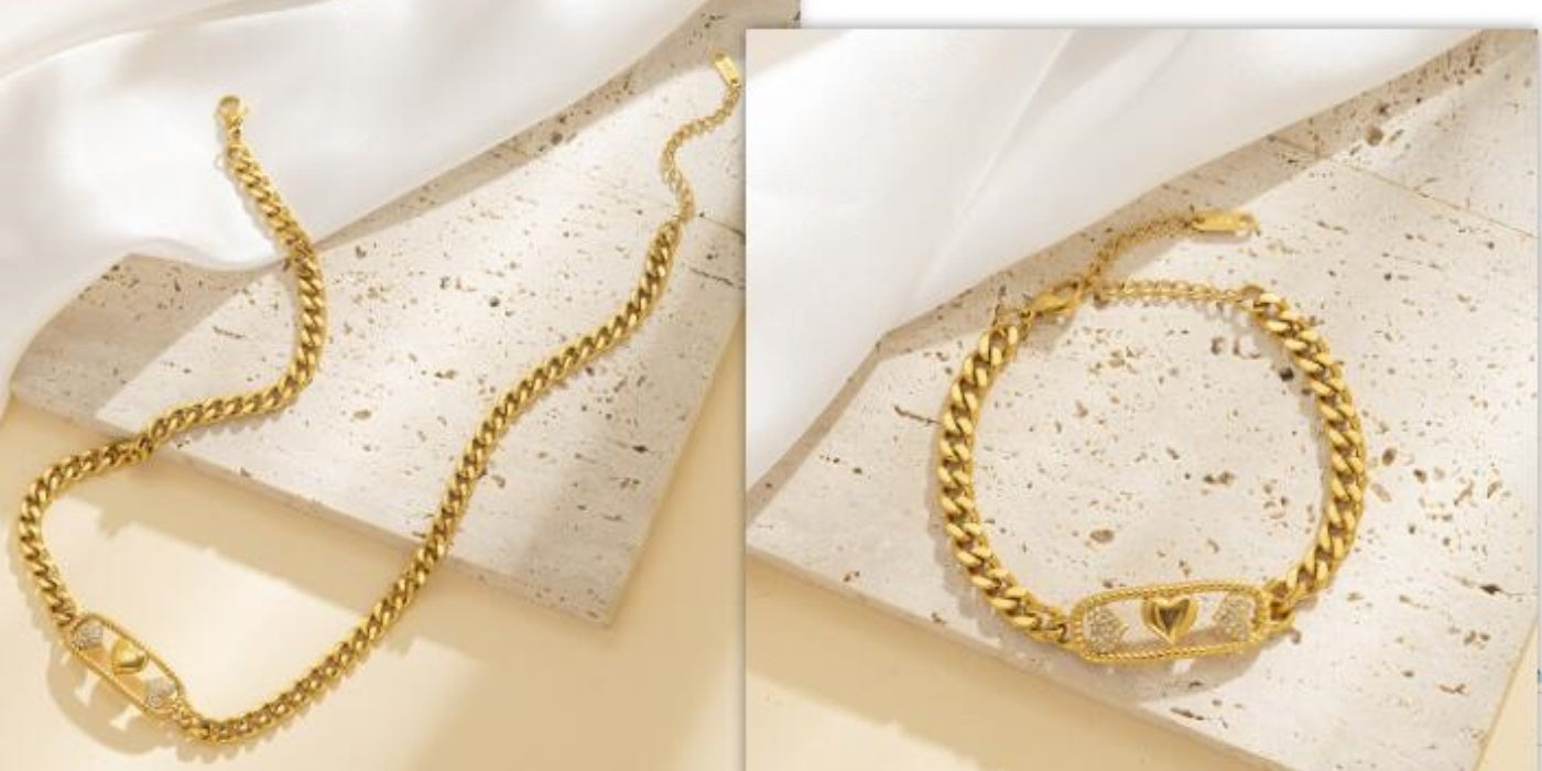 Love Paperclip Cuban Link Bracelet