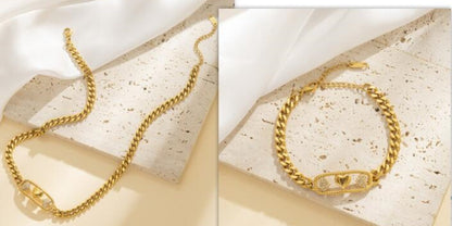 Love Paperclip Cuban Link Bracelet