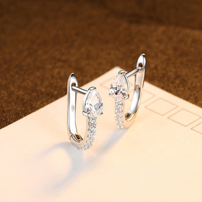 Pear Cut CZ Pavé Hoop Earrings