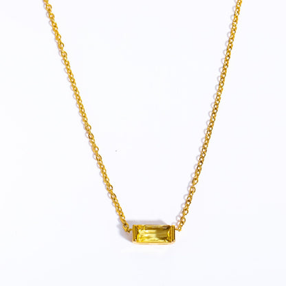 Baguette Birthstone Necklace