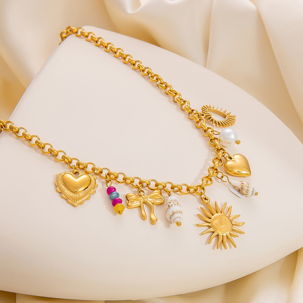 Sun Shell Charm Necklace
