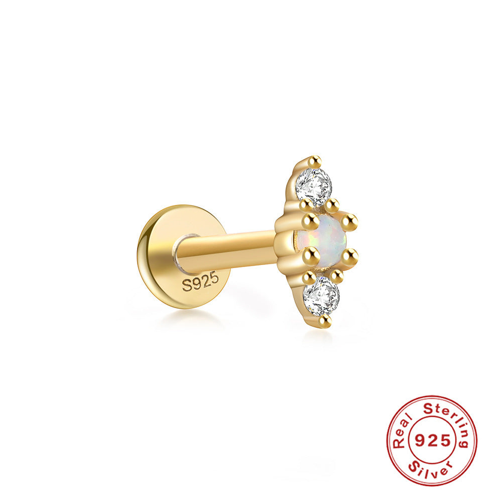Opal Flat Back Stud 8 Style