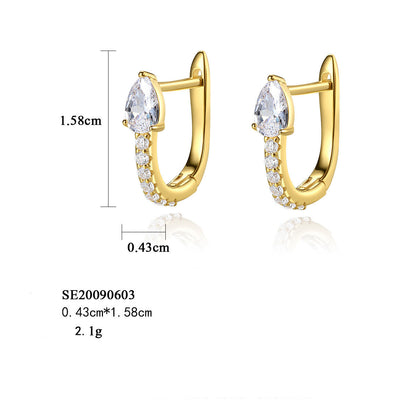 Pear Cut CZ Pavé Hoop Earrings