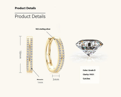 Pavé Moissanite Twist Hoop Earrings