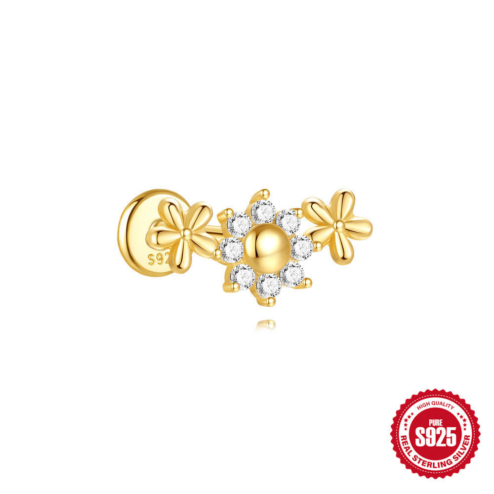 Pavé Flor Trio Flat Back Stud