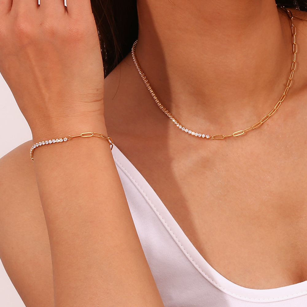 Tennis x Papperclip Gold Necklace