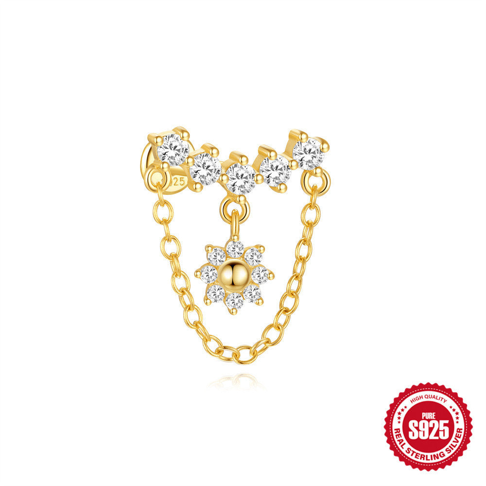 Pavé Flor Chain Flat Back Stud