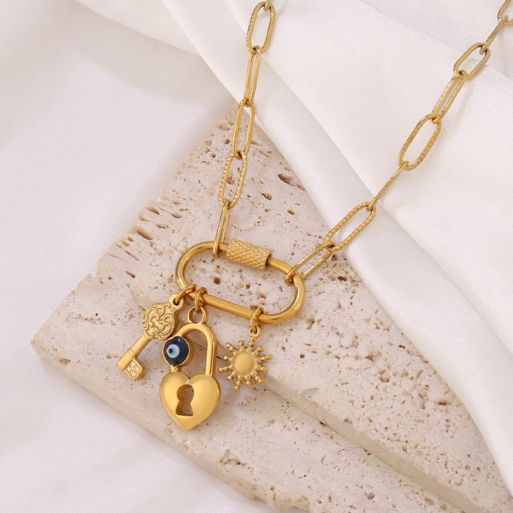 Charm Carabiner Clip Necklace