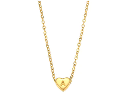 Mini Heart Initial Necklace