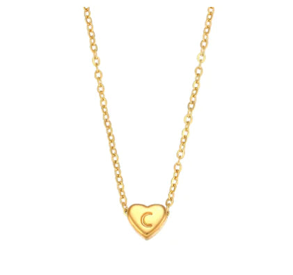 Mini Heart Initial Necklace