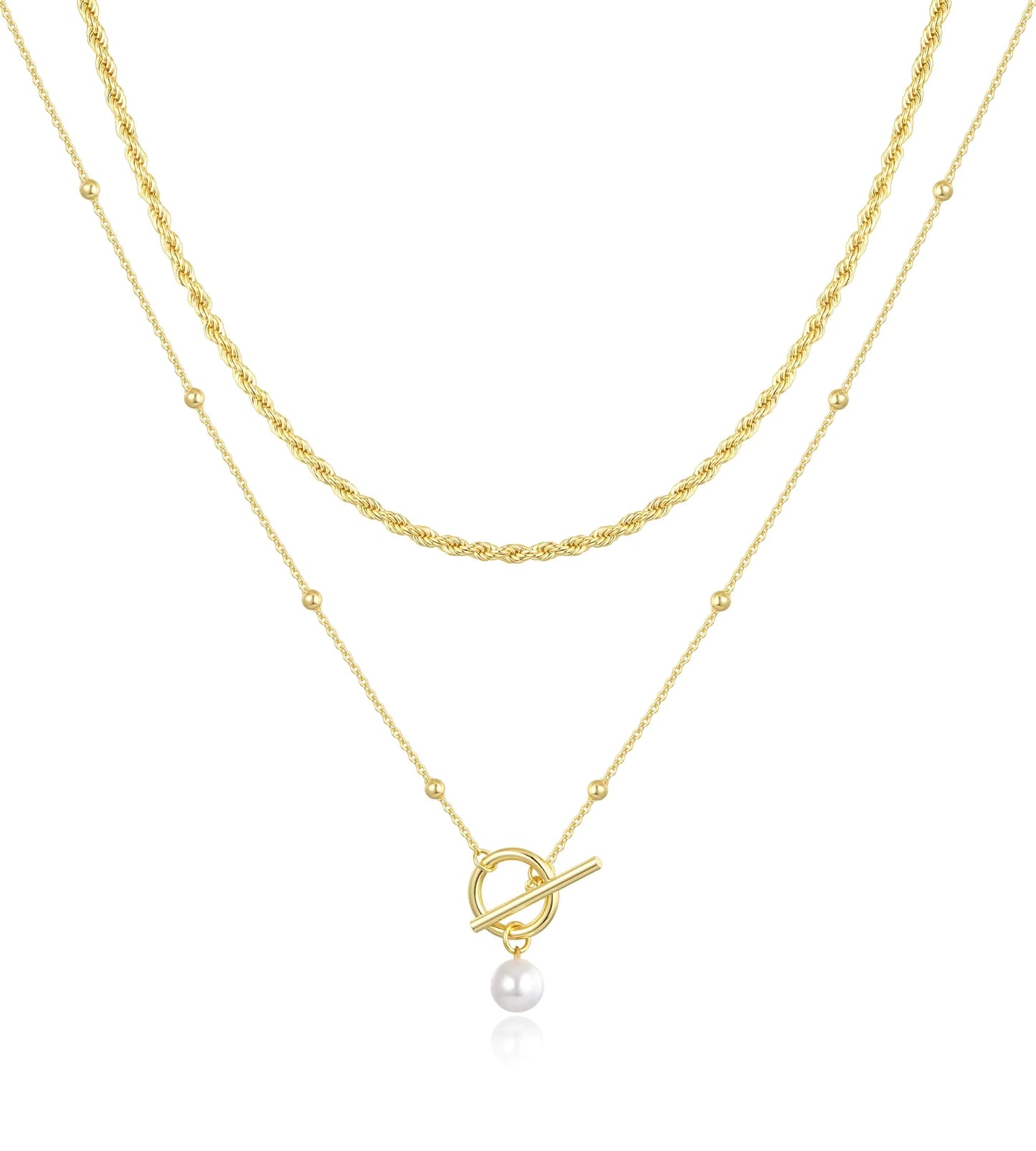 Rachel Pearl Gold Necklace Set