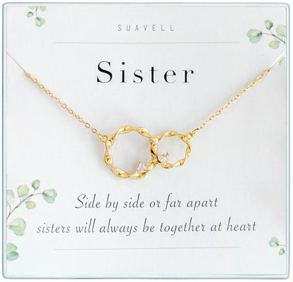 Sisters Interlocking Circle Necklace