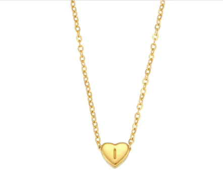 Mini Heart Initial Necklace