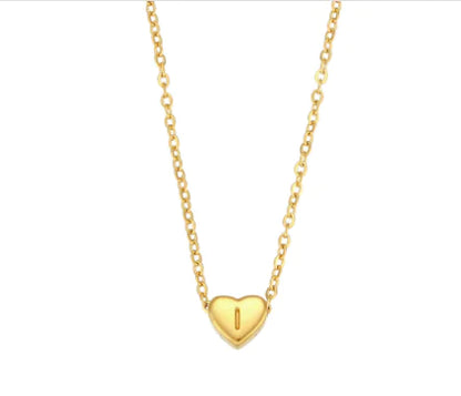 Mini Heart Initial Necklace