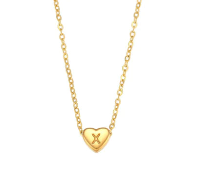 Mini Heart Initial Necklace
